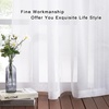 NICETOWN Sheer Curtains for Hall Room – Rod Pocket Faux Linen Sheer Curtains 84 inches Long for Patio Sliding Glass Door (White, 1 Pair, 55 Wide Per Panel)(White – Rod Pocket Only)