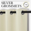 NICETOWN White 100% Blackout Linen Insulated Patio Curtain 84 inch Long(Beige)