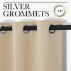 NICETOWN White 100% Blackout Linen Insulated Patio Curtain 84 inch Long(Biscotti Beige)