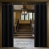 NICETOWN White 100% Blackout Linen Insulated Patio Curtain 84 inch Long(Black)