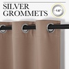 NICETOWN White 100% Blackout Linen Insulated Patio Curtain 84 inch Long(Cappuccino)
