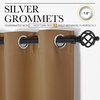 NICETOWN White 100% Blackout Linen Insulated Patio Curtain 84 inch Long(Gold Brown)
