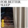 NICETOWN White 100% Blackout Linen Insulated Patio Curtain 84 inch Long(Natural Beige)