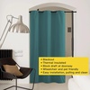NICETOWN White 100% Blackout Linen Insulated Patio Curtain 84 inch Long(Sea Teal)