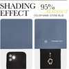 NICETOWN White 100% Blackout Linen Insulated Patio Curtain 84 inch Long(Stone Blue)