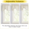 NICETOWN Window Toppers Valances – Linen Sheer Valances Pleated Rod Pocket 52 x 18 inche Long Window Covering for Kitchen, Kids Room Short Drapes Living Room Bedroom Bathroom Decor, 4 Panels, Angora(Natural)