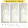 NICETOWN Window Toppers Valances – Linen Sheer Valances Pleated Rod Pocket 52 x 18 inche Long Window Covering for Kitchen, Kids Room Short Drapes Living Room Bedroom Bathroom Decor, 4 Panels, Angora(Off White)