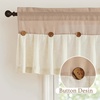 NICETOWN Window Toppers Valances – Linen Sheer Valances Pleated Rod Pocket 52 x 18 inche Long Window Covering for Kitchen, Kids Room Short Drapes Living Room Bedroom Bathroom Decor, 4 Panels, Angora(‌tan‌)