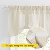 NICETOWN Window Toppers Valances – Linen Sheer Valances Pleated Rod Pocket 52 x 18 inche Long Window Covering for Kitchen, Kids Room Short Drapes Living Room Bedroom Bathroom Decor, 4 Panels, Angora(Natural)