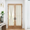 NICETOWN 2 Panels Semi Transparent White Curtains for Kitchen Bathroom(Greyish White)