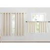 NICETOWN 2 Panles 55″ x 63″ Grommet Linen Curtains with 2 Panels 55″ x 30″ Rod Pocket & Back Tab Linen Valances for Living Room, Bedroom, Natural
