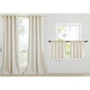 NICETOWN 2 Panles 55″ x 84″ Grommet Linen Curtains with 2 Panels 42″ x 24″ Rod Pocket & Back Tab Linen Valances for Living Room, Bedroom, Natural