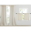NICETOWN 2 Panles 55″ x 84″ Grommet Linen Curtains with 2 Panels 55″ x 30″ Rod Pocket & Back Tab Linen Valances for Living Room, Bedroom, Natural