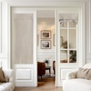NICETOWN 30 x 69 Natural Linen 100% Blackout Door Curtains for French Front Bundle with 30 x 72 Blackout Door Curtain