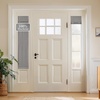 NICETOWN Black 100% Blackout Linen French Door Curtain for Small Window(Grey)