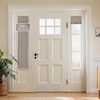 NICETOWN Black 100% Blackout Linen French Door Curtain for Small Window(Taupe)