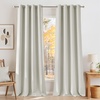 NICETOWN Faux Linen Natural Blackout Curtains 84 inches Long