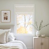NICETOWN Linen Farmhouse French Door Curtain No Drill Blinds for Windows, Ivory Solid Cordless Blinds for Farmhouse Door Window Covering with Light Filgtering, W24 x L48, 1Pc(Ivory)