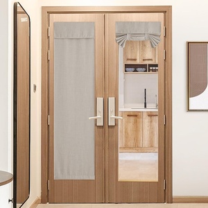 NICETOWN French Door Curtains for Window, Room Darkening Privacy Thermal Insulated Curtains for Kitchen, Farmhouse Linen Door Shade for Office, Tie Up Shades, 26 X 72 Inches, Angora, 1 Panel(Angora)