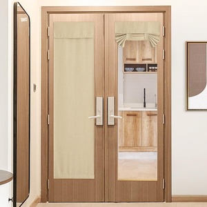 NICETOWN French Door Curtains for Window, Room Darkening Privacy Thermal Insulated Curtains for Kitchen, Farmhouse Linen Door Shade for Office, Tie Up Shades, 26 X 72 Inches, Angora, 1 Panel(Oatmeal)