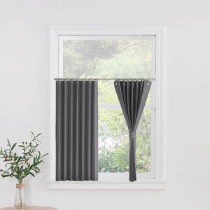 NICETOWN Linen Curtains for Bedroom Living Room, Sheer Door Curtains & Drapes 80 inches Length for Doorway Farmhouse Country Accordion Style Curtain for Sliding Glass Door, 38″ Wide, Angora, 1 Panel(Grey)