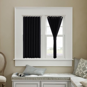 NICETOWN Linen Curtains for Bedroom Living Room, Sheer Door Curtains & Drapes 80 inches Length for Doorway Farmhouse Country Accordion Style Curtain for Sliding Glass Door, 38″ Wide, Angora, 1 Panel(Black)