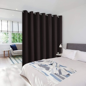 NICETOWN White 100% Blackout Linen Insulated Patio Curtain 84 inch Long(Toffee Brown)