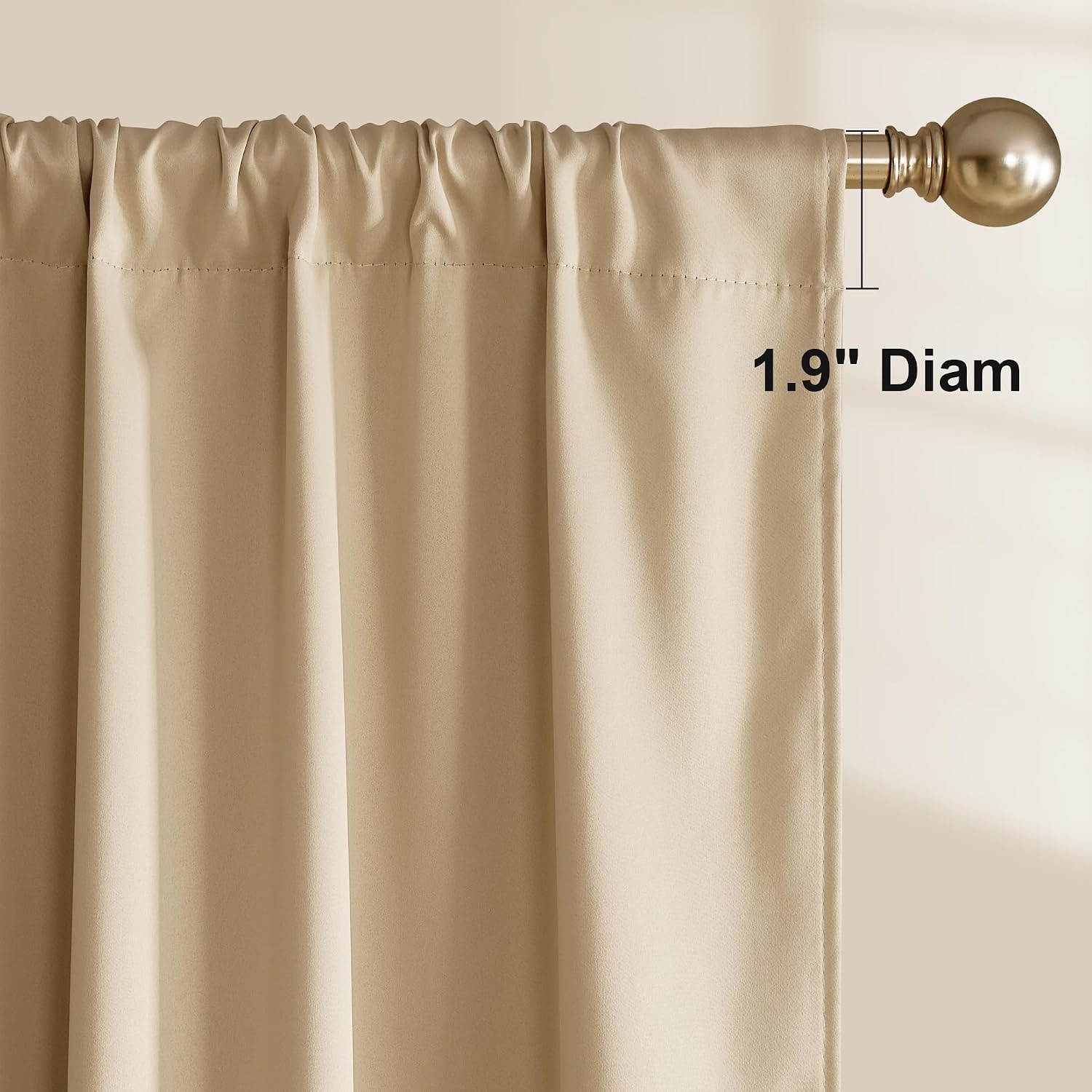 image:imageNICETOWN 100 Blackout Sage Green Curtains for Nursery Rod Pocket Thermal Drapes Room Darkening Window Treatment for Kids Room W52 x L54 2 PanelsBiscotti Beige