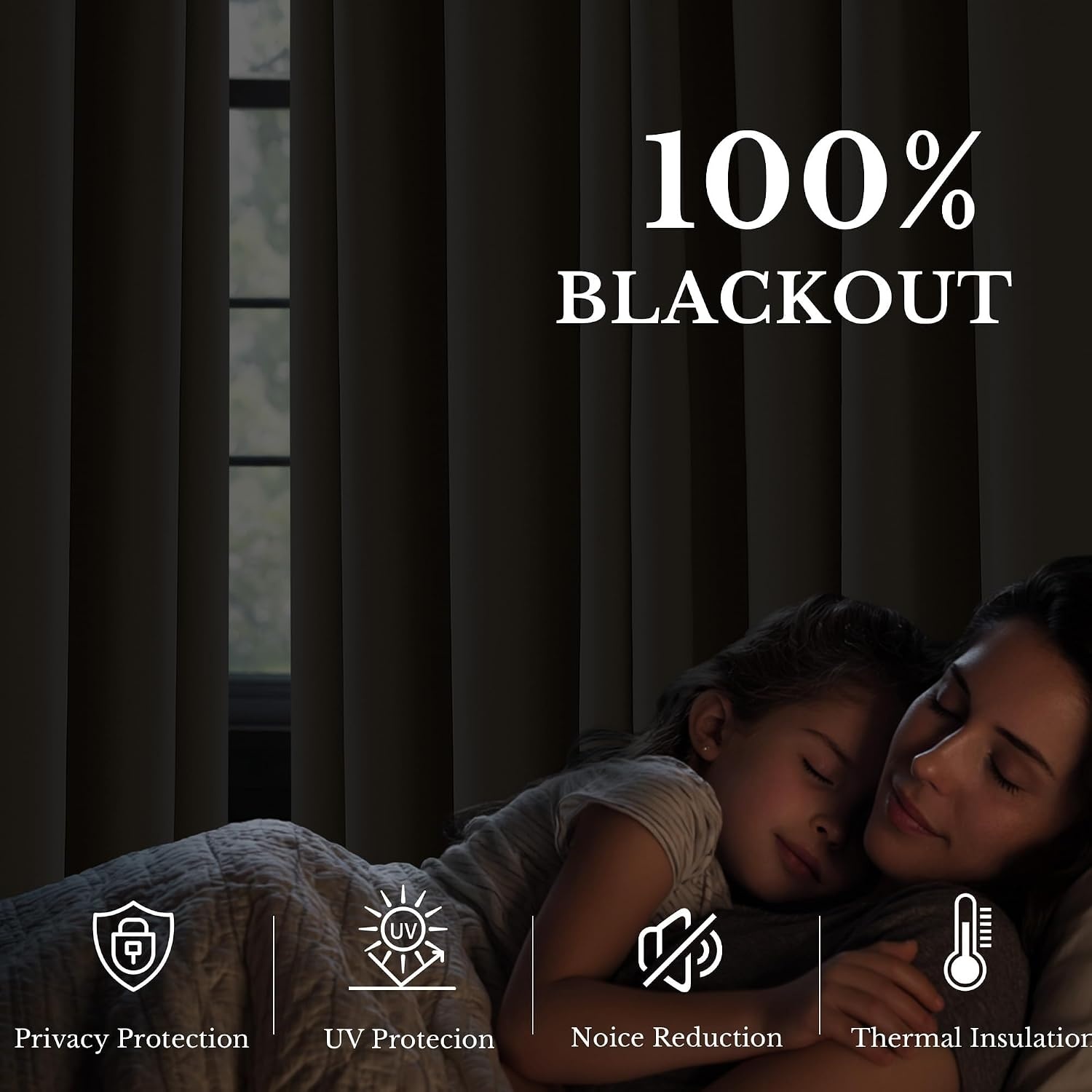 image:imageNICETOWN 100 Blackout Sage Green Curtains for Nursery Rod Pocket Thermal Drapes Room Darkening Window Treatment for Kids Room W52 x L54 2 PanelsBiscotti Beige
