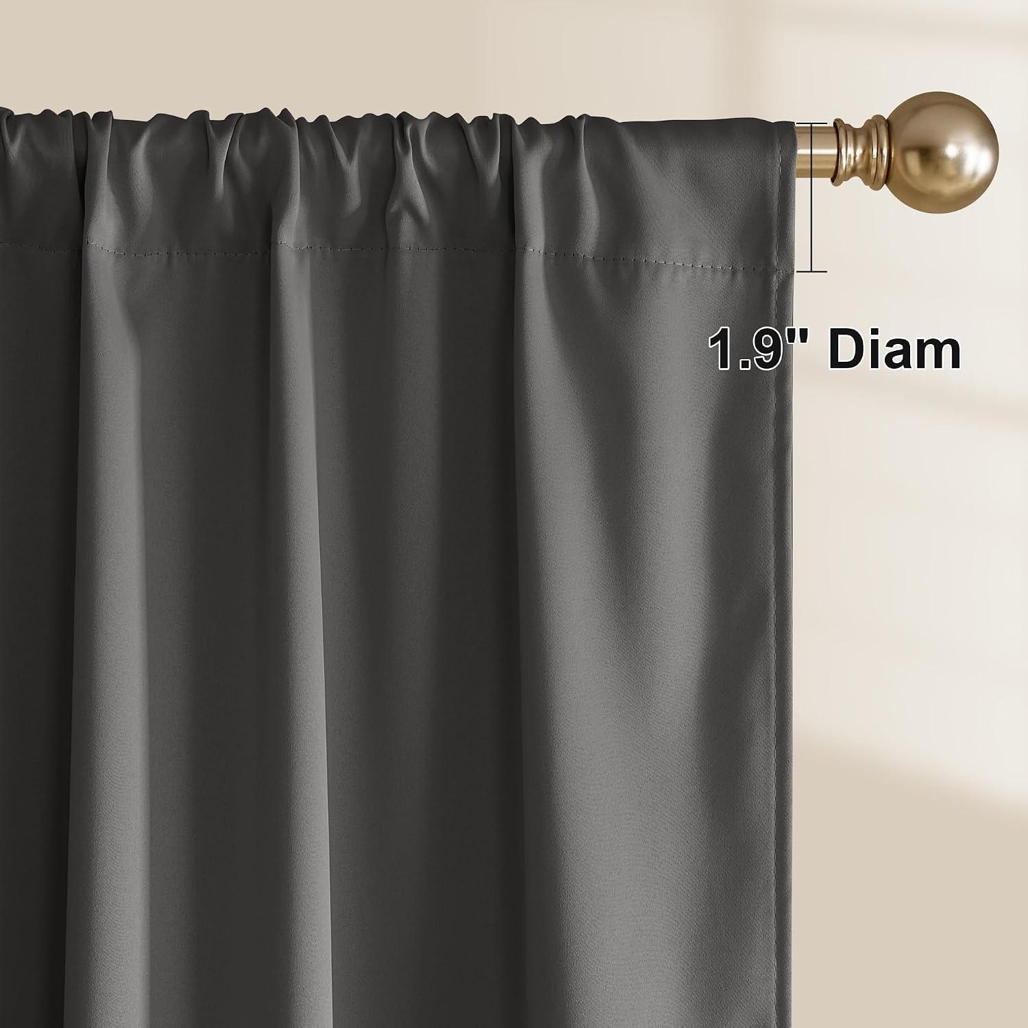 image:imageNICETOWN 100 Blackout Sage Green Curtains for Nursery Rod Pocket Thermal Drapes Room Darkening Window Treatment for Kids Room W52 x L54 2 PanelsGrey