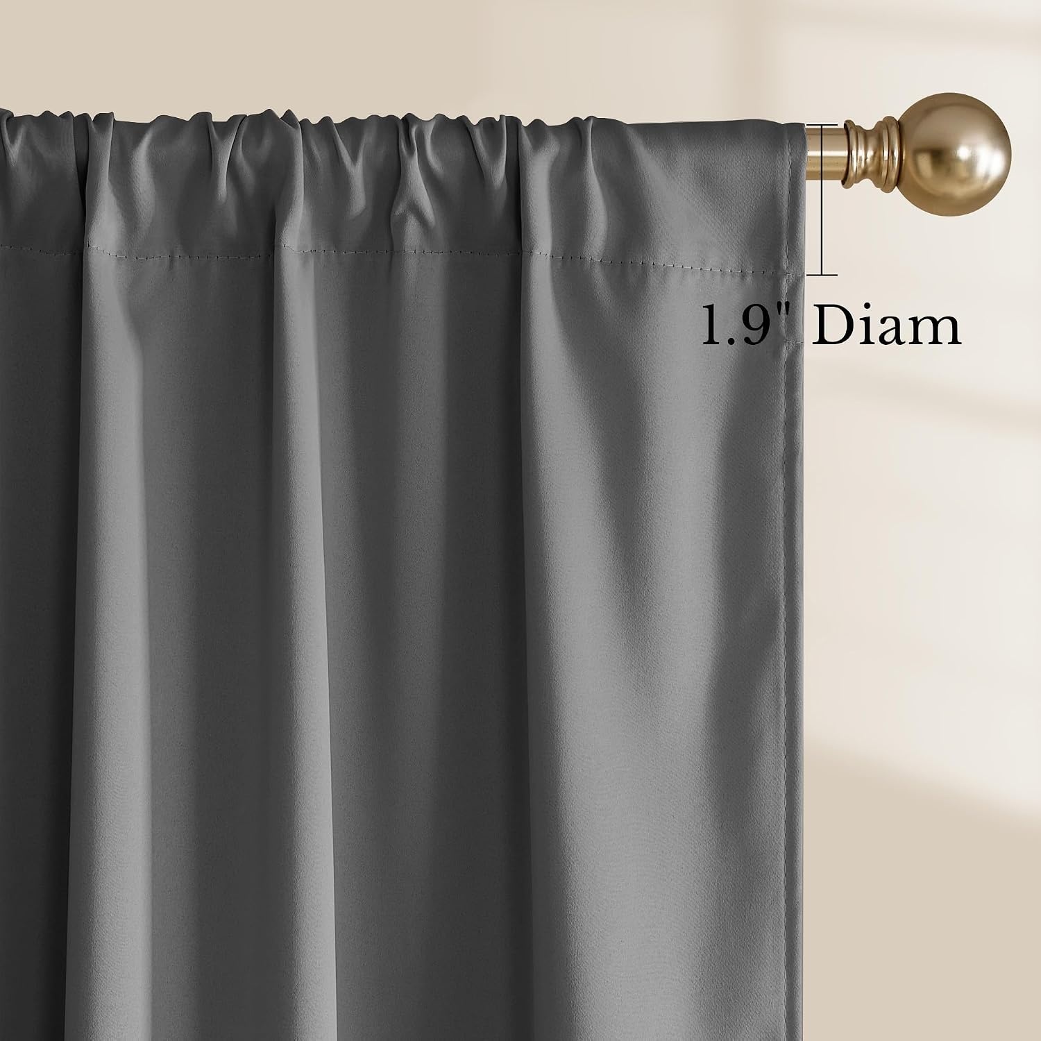 image:imageNICETOWN 100 Blackout Sage Green Curtains for Nursery Rod Pocket Thermal Drapes Room Darkening Window Treatment for Kids Room W52 x L54 2 PanelsGrey