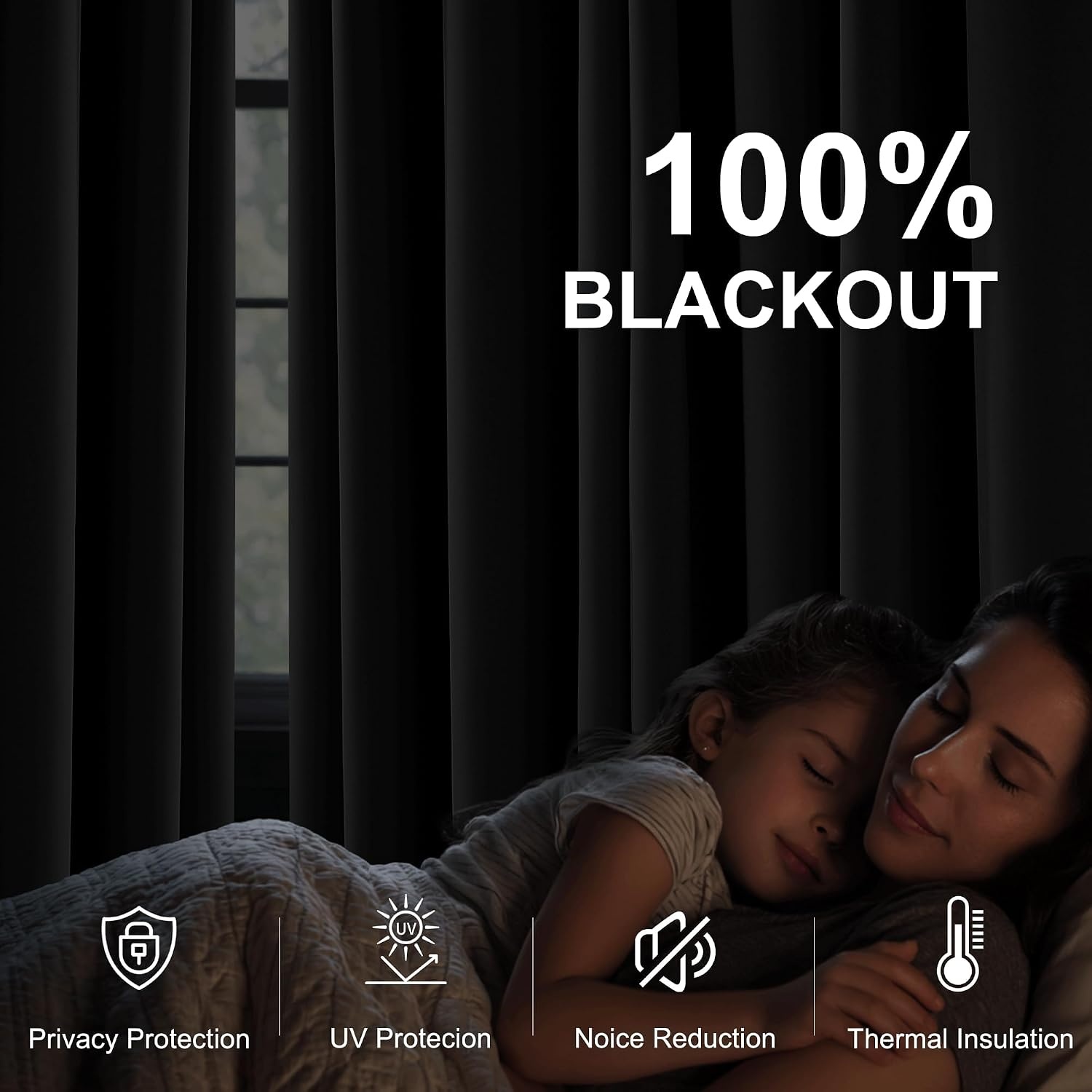 image:imageNICETOWN 100 Blackout Sage Green Curtains for Nursery Rod Pocket Thermal Drapes Room Darkening Window Treatment for Kids Room W52 x L54 2 PanelsGrey