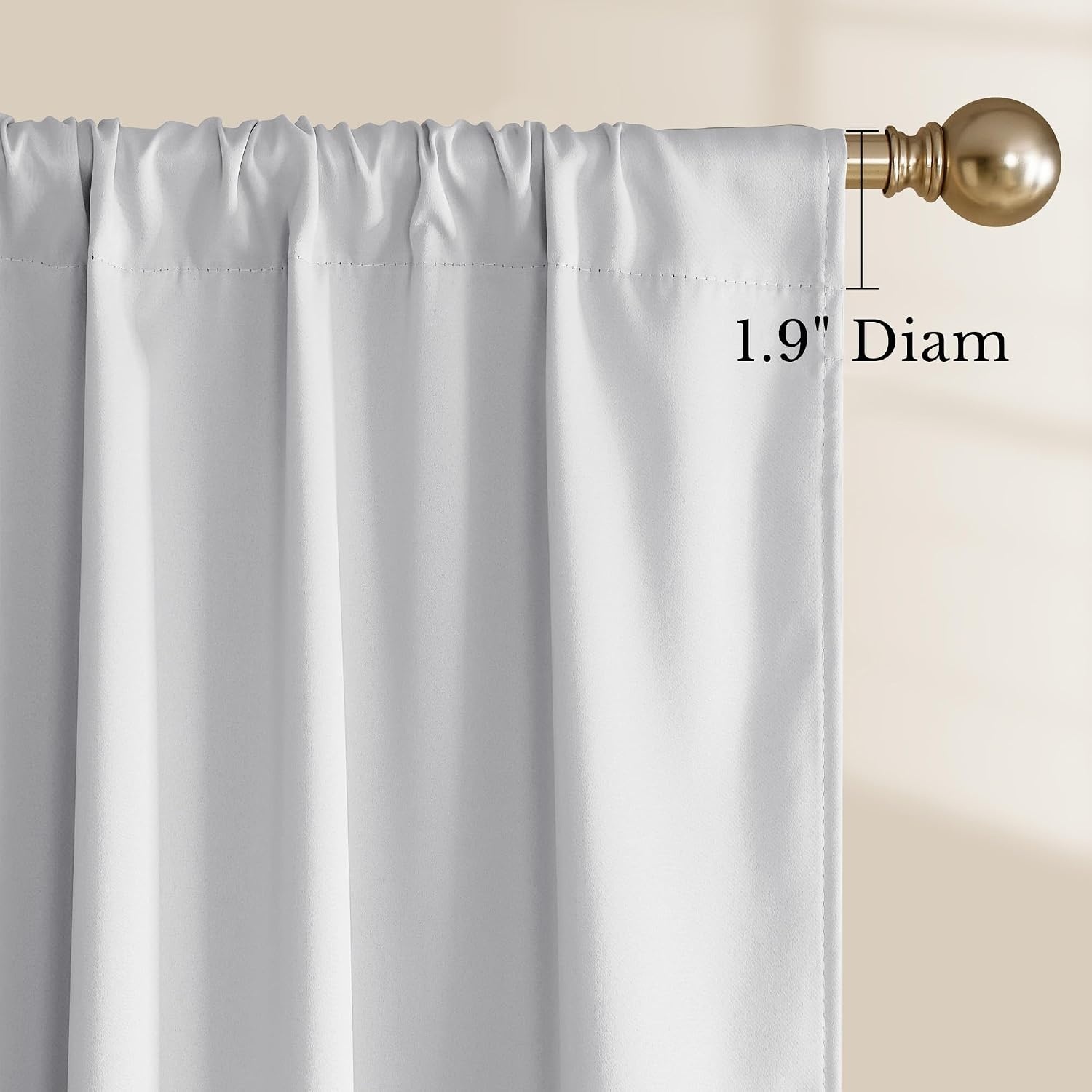 image:imageNICETOWN 100 Blackout Sage Green Curtains for Nursery Rod Pocket Thermal Drapes Room Darkening Window Treatment for Kids Room W52 x L54 2 PanelsGreyish White