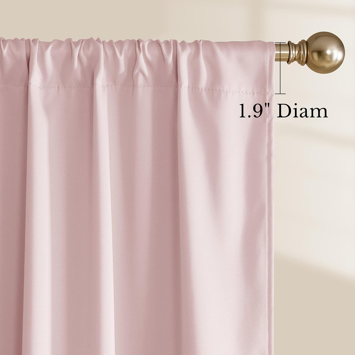 image:imageNICETOWN 100 Blackout Sage Green Curtains for Nursery Rod Pocket Thermal Drapes Room Darkening Window Treatment for Kids Room W52 x L54 2 PanelsLight Pink