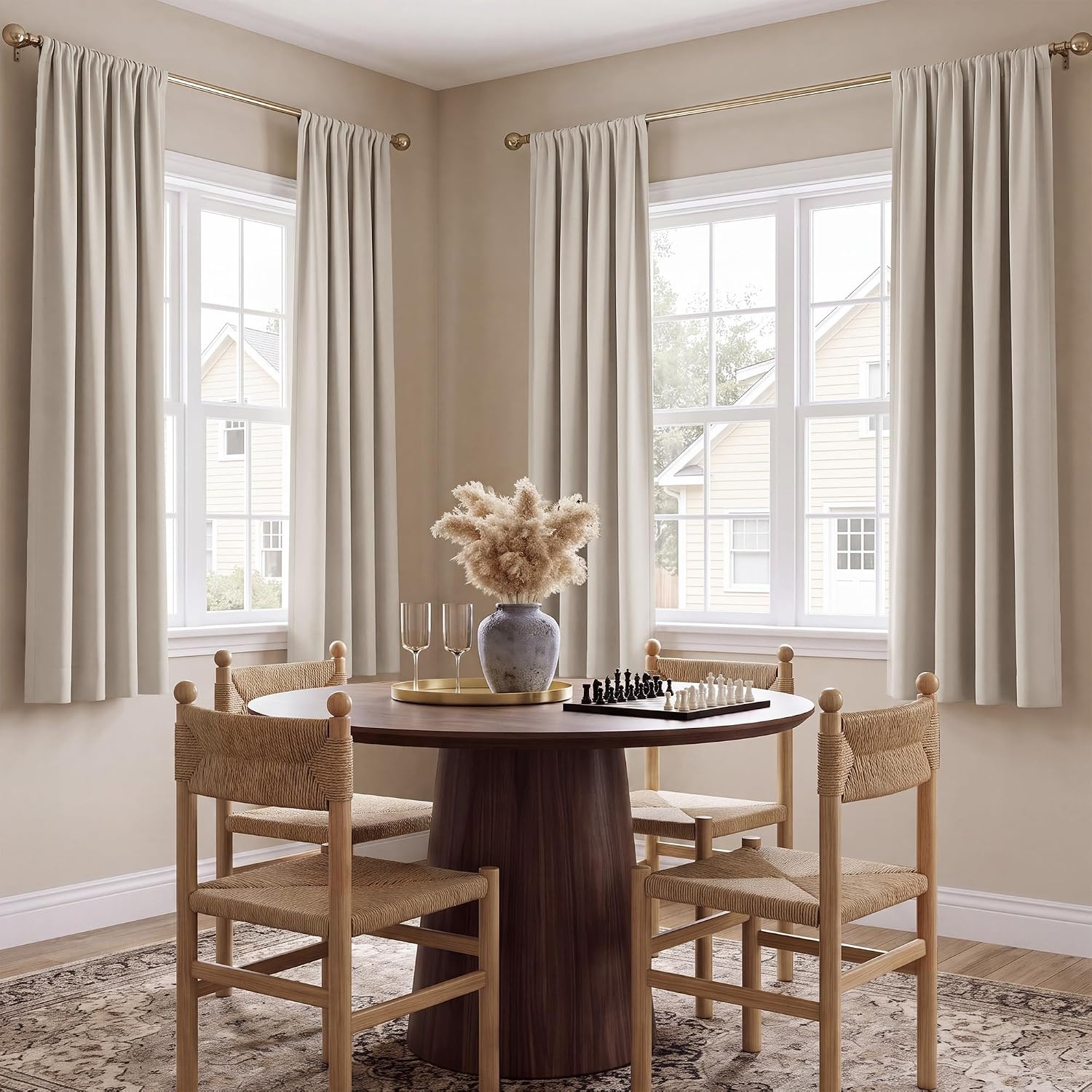 image:imageNICETOWN 100 Blackout Sage Green Curtains for Nursery Rod Pocket Thermal Drapes Room Darkening Window Treatment for Kids Room W52 x L54 2 PanelsNatural