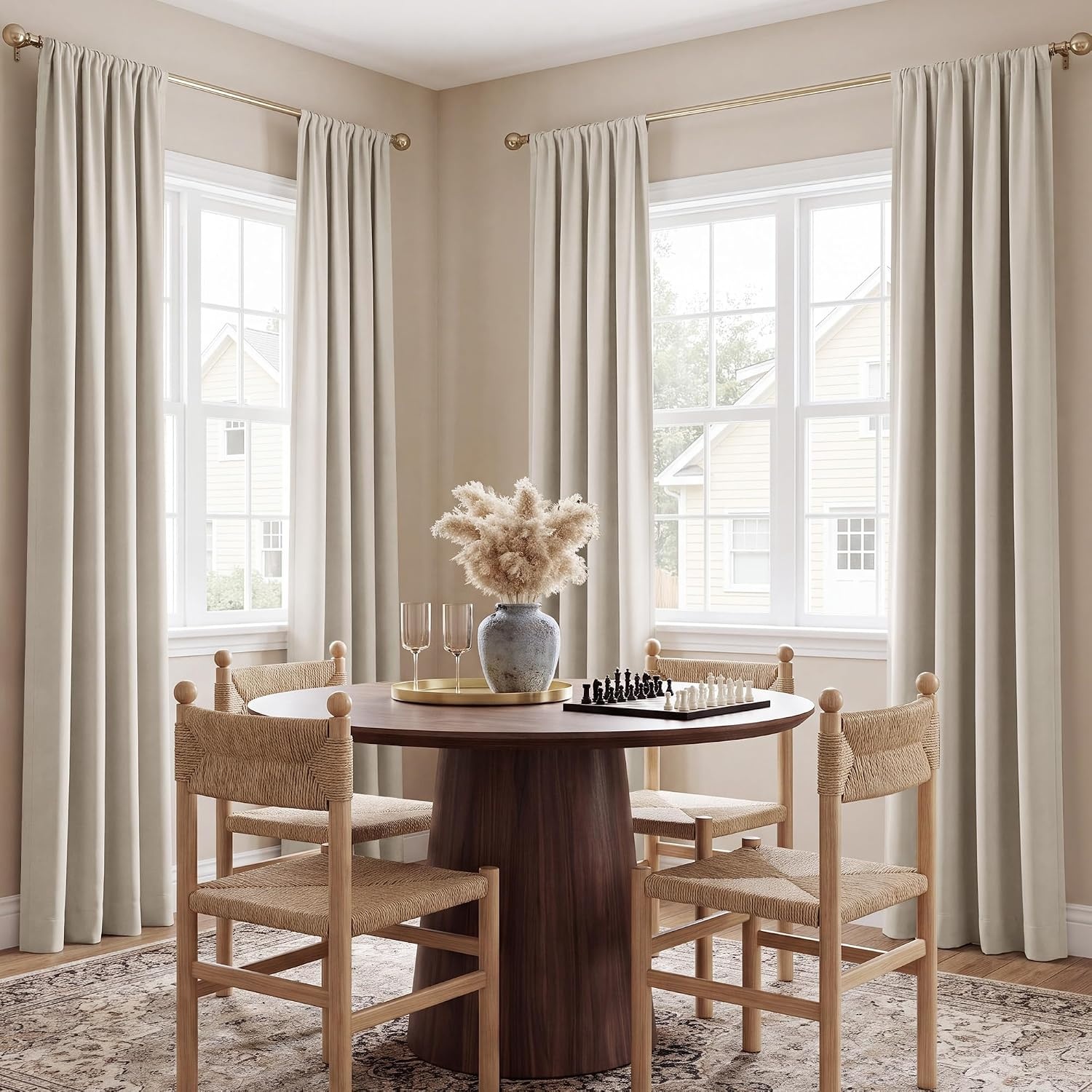 image:imageNICETOWN 100 Blackout Sage Green Curtains for Nursery Rod Pocket Thermal Drapes Room Darkening Window Treatment for Kids Room W52 x L54 2 PanelsNatural