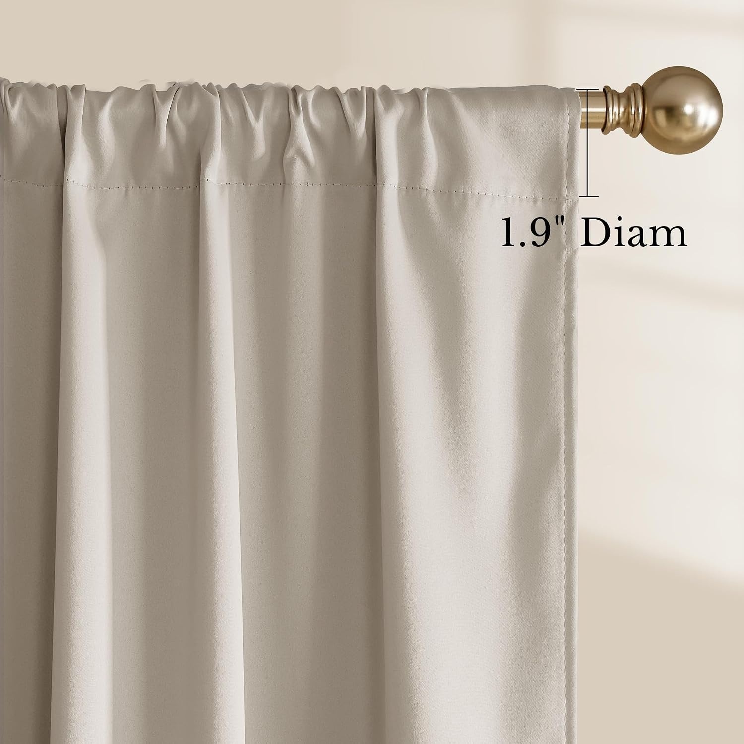 image:imageNICETOWN 100 Blackout Sage Green Curtains for Nursery Rod Pocket Thermal Drapes Room Darkening Window Treatment for Kids Room W52 x L54 2 PanelsNatural