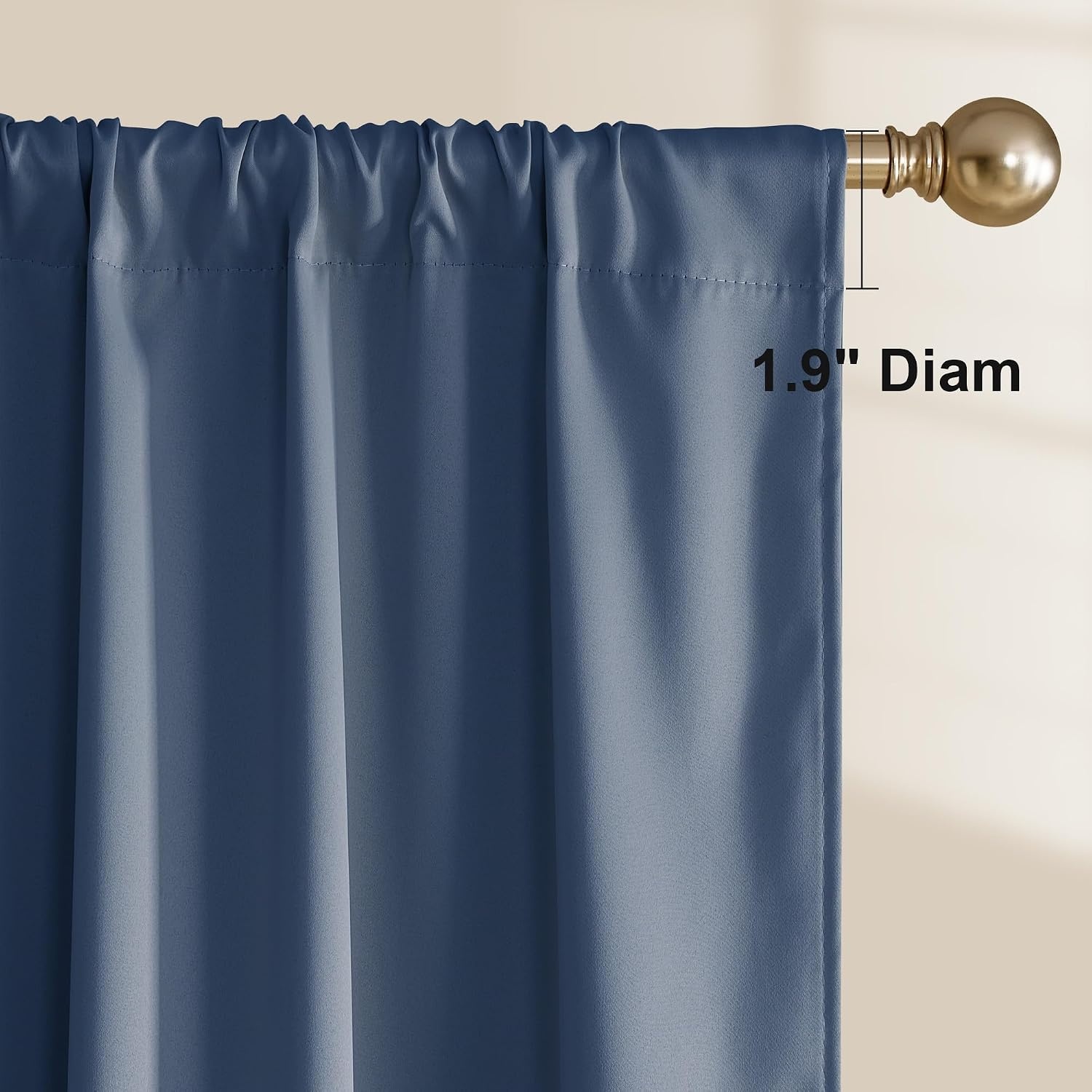 image:imageNICETOWN 100 Blackout Sage Green Curtains for Nursery Rod Pocket Thermal Drapes Room Darkening Window Treatment for Kids Room W52 x L54 2 PanelsStone Blue
