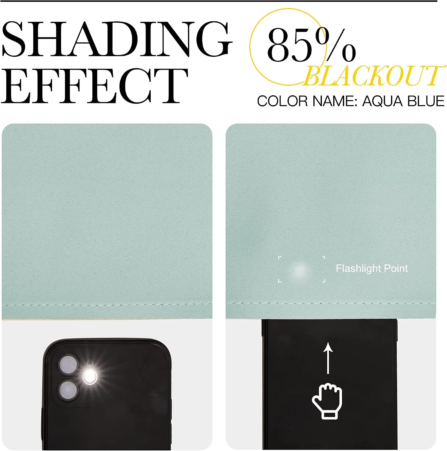 image:imageNICETOWN Blackout Curtain Panels Window Draperies Aqua Blue Color 70x63 inch 2 Pieces Insulating Room Darkening Blackout Drapes for Bedroom