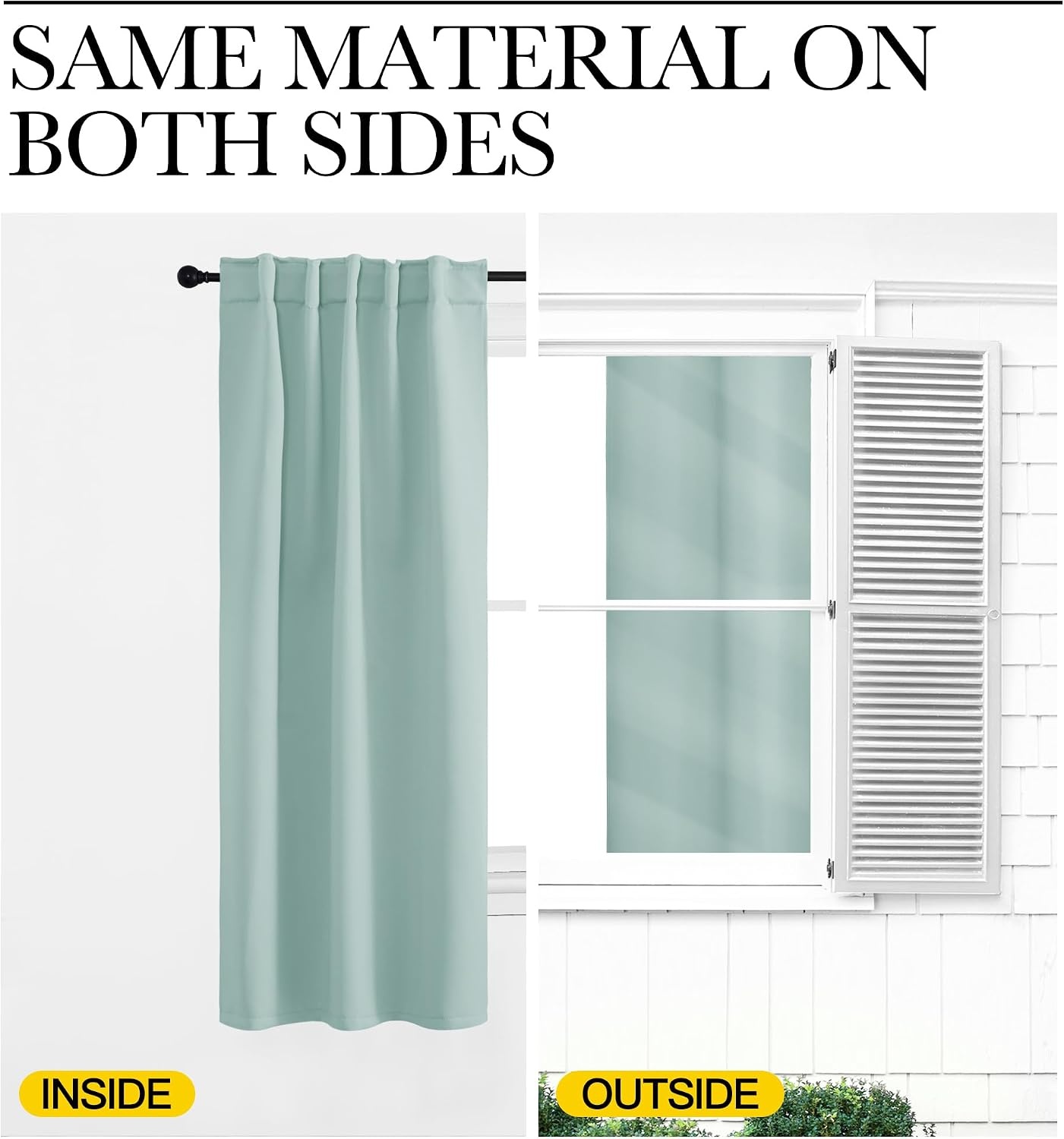 image:imageNICETOWN Blackout Curtain Panels Window Draperies Aqua Blue Color 70x63 inch 2 Pieces Insulating Room Darkening Blackout Drapes for Bedroom