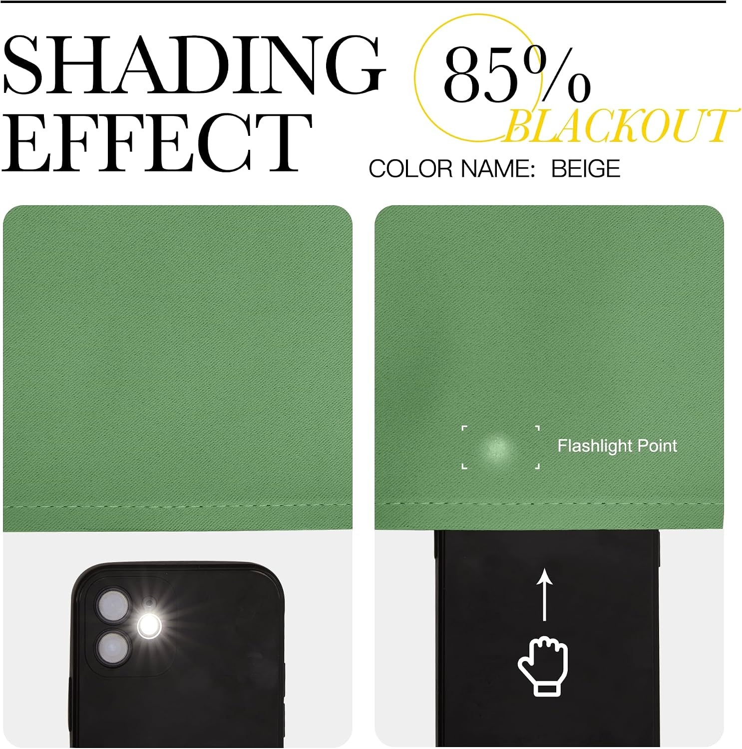 image:imageNICETOWN Blackout Curtain Panels Window Draperies Forest Green Color 70x84 inch 2 Pieces Insulating Room Darkening Blackout Drapes for Bedroom