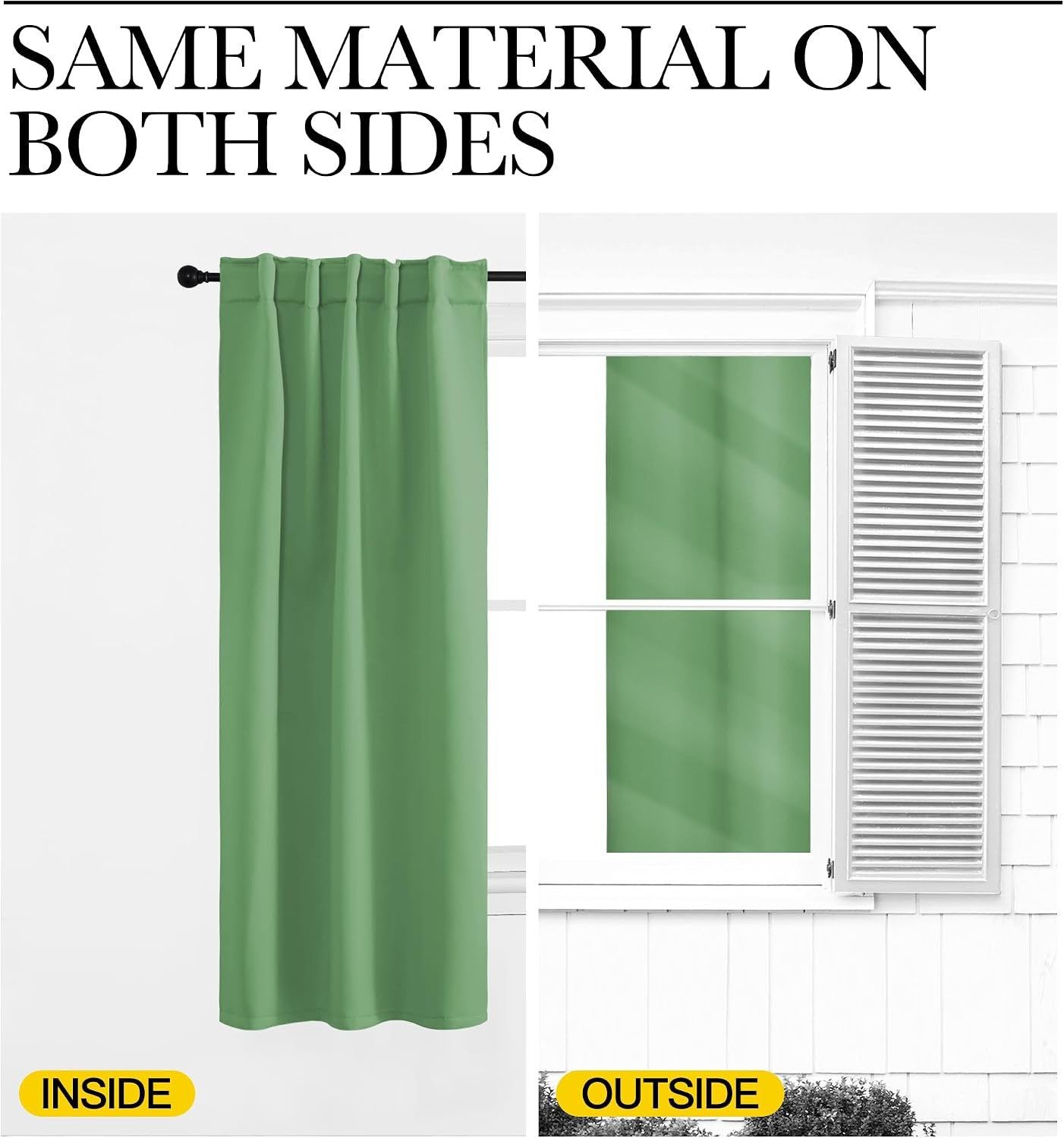 image:imageNICETOWN Blackout Curtain Panels Window Draperies Forest Green Color 70x84 inch 2 Pieces Insulating Room Darkening Blackout Drapes for Bedroom