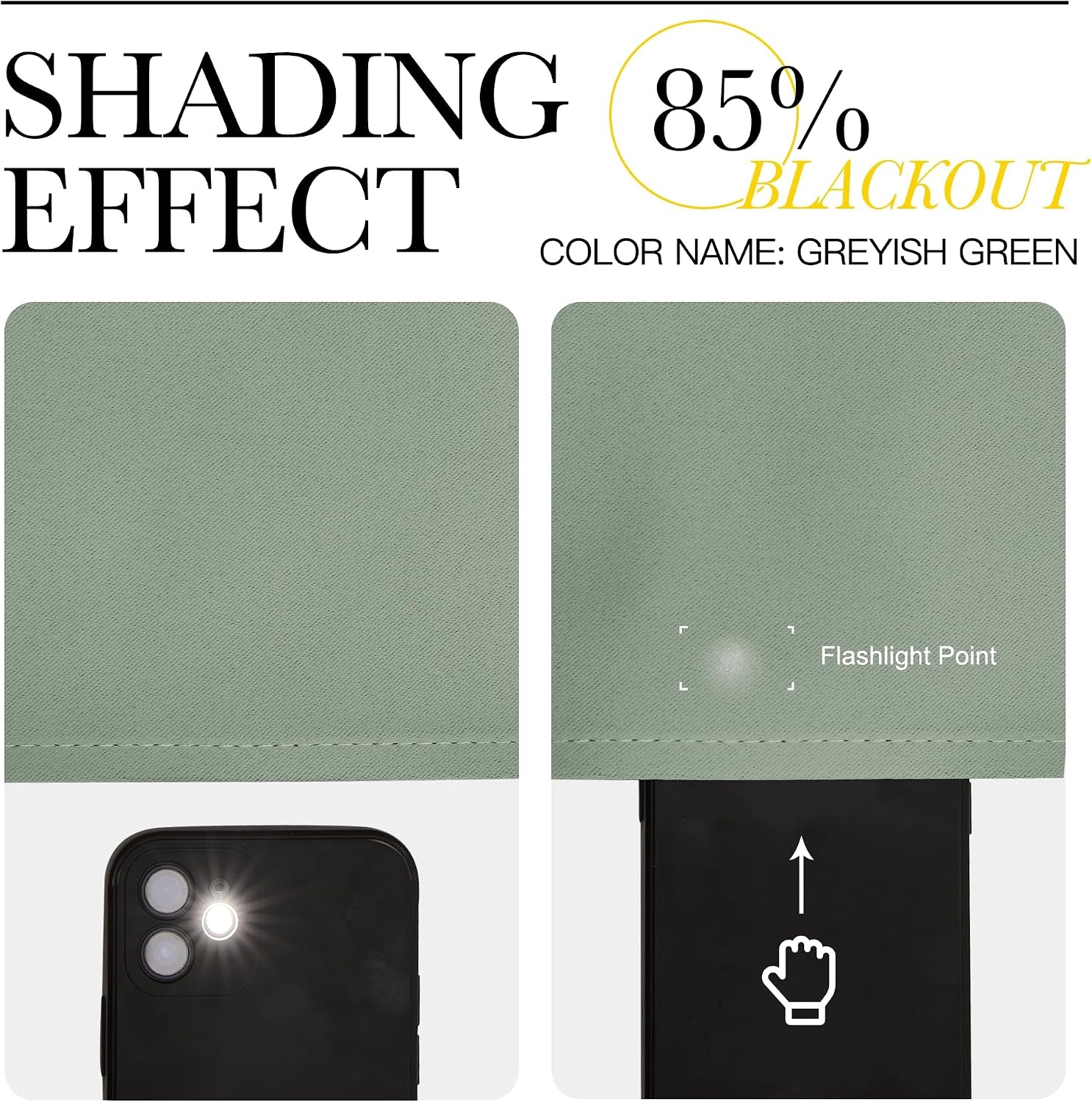 image:imageNICETOWN Blackout Curtains 84 inches Long for Living Room Rod Pocket amp Back Tab Window Curtains Eatra Long Drape Panels for Office Greyish Green 70 W x 84 L per Panel 2 PCs