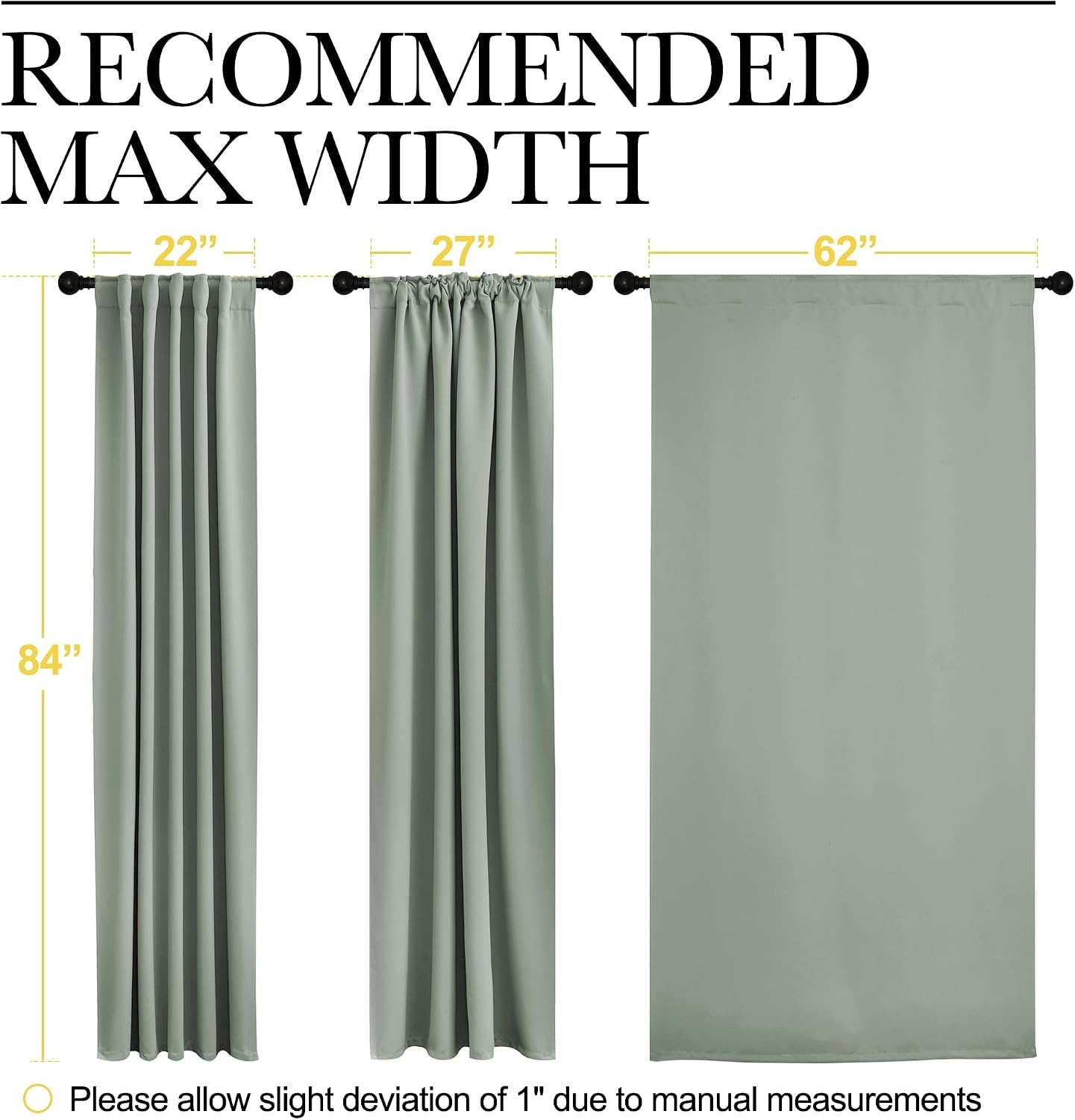 image:imageNICETOWN Blackout Curtains 84 inches Long for Living Room Rod Pocket amp Back Tab Window Curtains Eatra Long Drape Panels for Office Greyish Green 70 W x 84 L per Panel 2 PCs