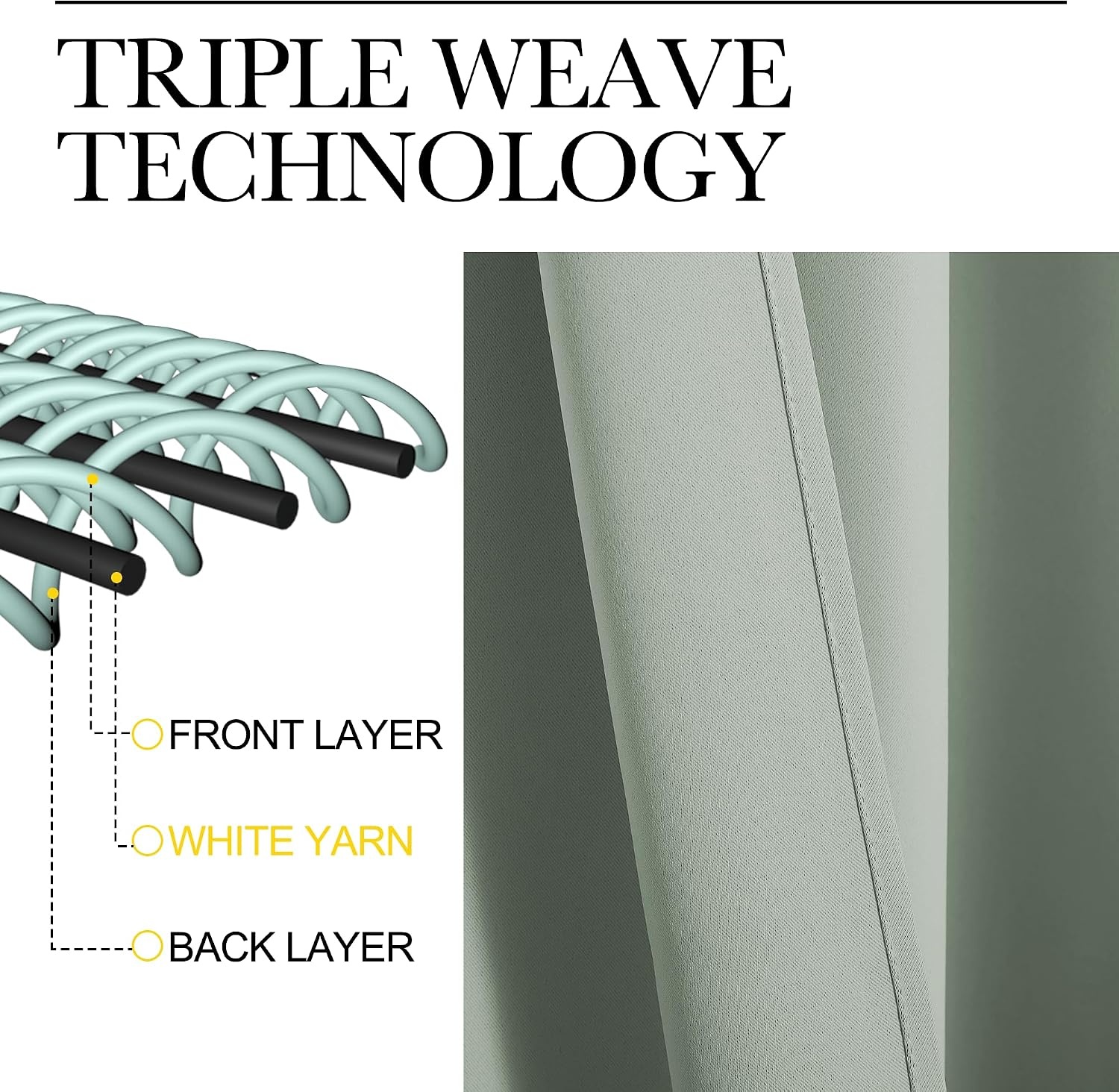 image:imageNICETOWN Blackout Curtains 84 inches Long for Living Room Rod Pocket amp Back Tab Window Curtains Eatra Long Drape Panels for Office Greyish Green 70 W x 84 L per Panel 2 PCs