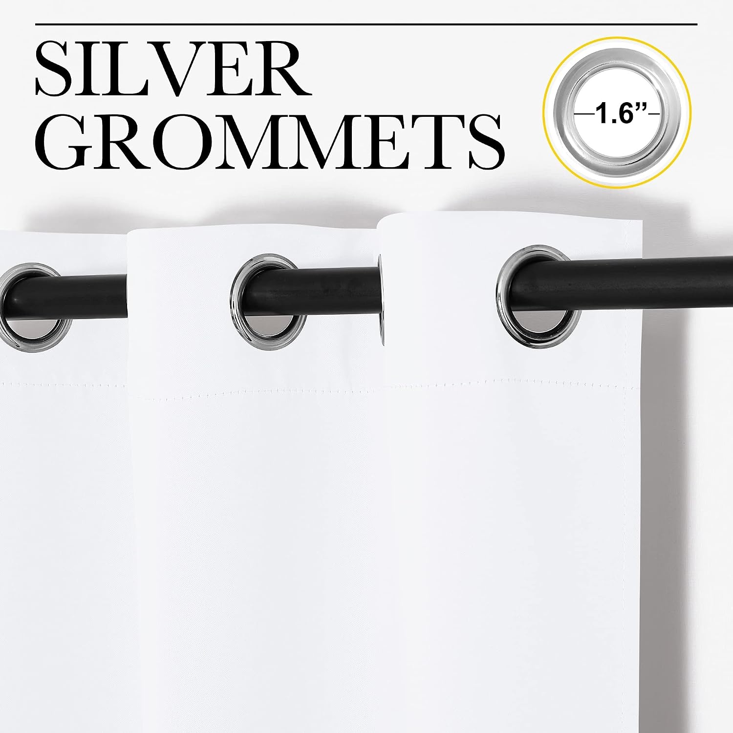 image:imageNICETOWN Patio Door Curtain Panel 120 inches Wide Pure White 1 Piece Nursery amp Infant Care Drape Extra Long 102 inches Length Curtain for Dining Room