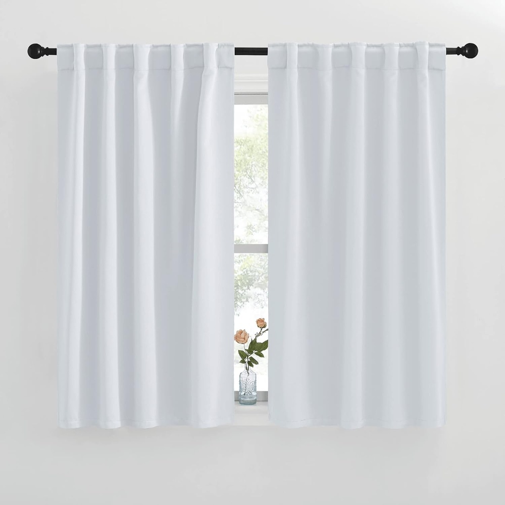image:imageNICETOWN Bunk Bed Insulated Room Darkening Curtains Cloud Grey Color W42 x L50 2 Pieces Modern Design Thermal Privacy Protection Window Treatment DrapesDraperies for Bedroom