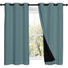 NICETOWN 100% Blackout Curtains 54 inches Long, Double-Deck Completely Blackout Window Treatment Thermal Insulated Lined Drapes for Small Window (Aqua, 1 Pair, 42 inches Width Each Panel)