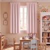 NICETOWN 100% Blackout Sage Green Curtains for Nursery, Rod Pocket Thermal Drapes Room Darkening Window Treatment for Kids Room, W52 x L54, 2 Panels(Light Pink)