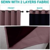 NICETOWN 100% Blackout Short Curtains with Black Liners, 2 Panels, 37″ W by 40″ L, Dry Rose, Solid Thermal Insulated Full Blackout 2-Layer Lined Drapes, Energy Efficiency Window Draperies for Bedroom